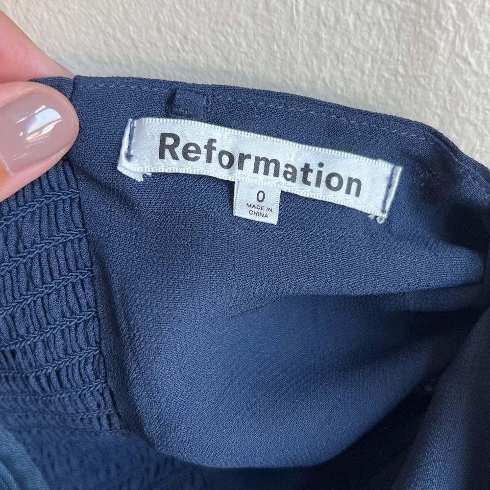 Reformation Navy Ingrid Strapless Maxi Dress, Size 0 - Picture 6 of 8